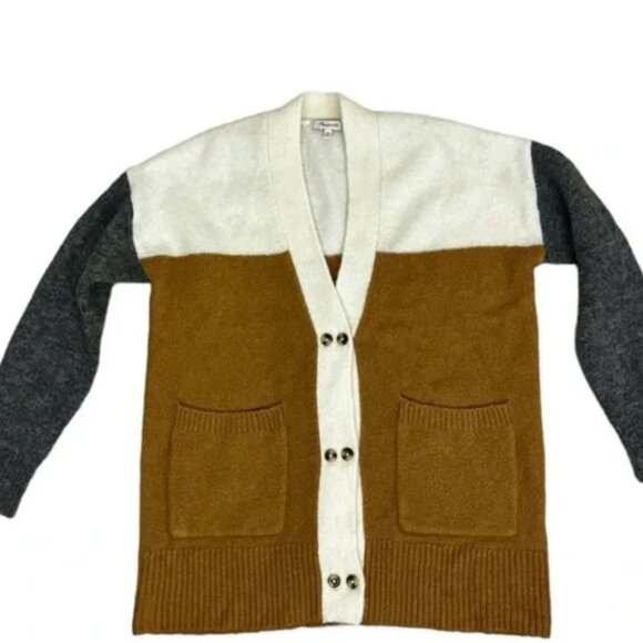 Madewell Allston Colorblock Double Button Cardigan -- XXS - Picture 6 of 7